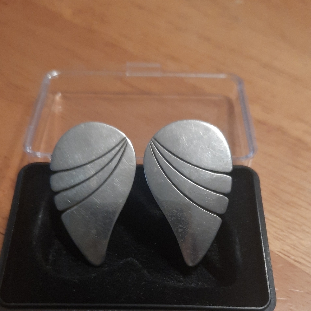 Vintage Yazzie Silver Pierced Earrings